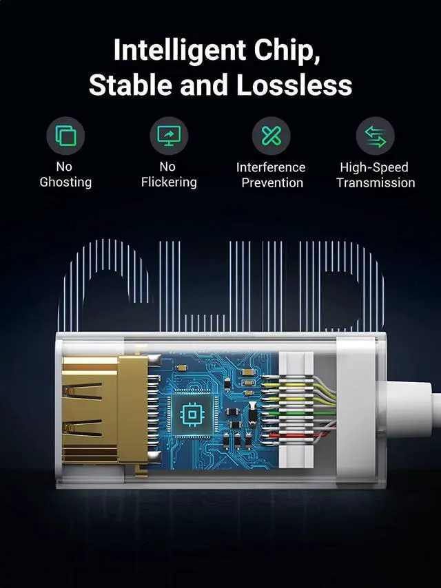 Alt view image 5 of 7 - UGREEN Mini DisplayPort to HDMI Adapter Mini DP Male to HDMI Female Thunderbolt 2.0 to HDMI Adapter Suitable for Apple MacBook Pro MacBook Air Microsoft Surface Pro 4 Pro 3 Google Chromebook White