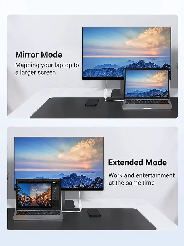 Alt view image 6 of 7 - UGREEN Mini DisplayPort to HDMI Adapter Mini DP Male to HDMI Female Thunderbolt 2.0 to HDMI Adapter Suitable for Apple MacBook Pro MacBook Air Microsoft Surface Pro 4 Pro 3 Google Chromebook White