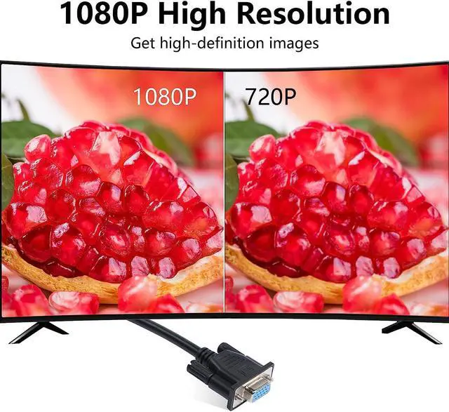 Alt view image 4 of 13 - 90 Degree VGA Cable Down Angle VGA Male to VGA Female Cable 1080P Full HD Computer Monitor Cable 0.5M (Down)