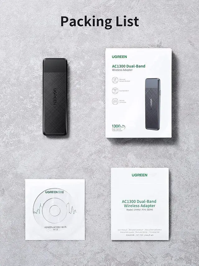 Alt view image 7 of 7 - UGREEN AC1300 USB WiFi Adapter 5G 2.4G Dual Band USB 3.0 WiFi Dongle for Desktop PC Mini Wireless Computer Network Adapter Compatible with Windows 11/10/8.1/8/7, MacOS 10.11 Above, Linux 2.6.18-5.3