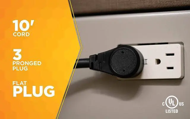 Alt view image 6 of 7 - Woods 41496 Surge Protector With Safety Overload Feature 7 Outlets And 10 Ft Cord For 1440J Of Protection, Black
