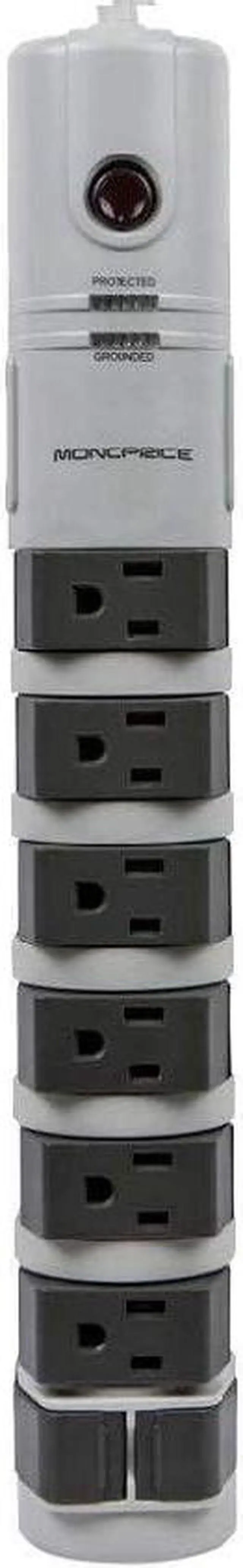 Alt view image 14 of 20 - Monoprice Power & Surge - 8 Outlet Rotating Surge Strip - Gray | UL Rated 2, 160 Joules with Grounded and Protected Light Indicator