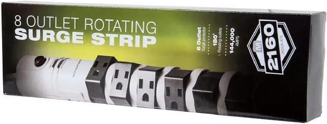 Alt view image 18 of 20 - Monoprice Power & Surge - 8 Outlet Rotating Surge Strip - Gray | UL Rated 2, 160 Joules with Grounded and Protected Light Indicator