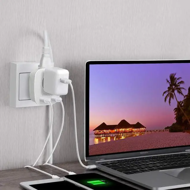 Alt view image 6 of 7 - [2-Pack] Canada to UK Plug Adapter, VINTAR UK Ireland Travel Plug Adapter with 2 USB Ports and 2 American Outlets, 4 in 1 International Power Adaptor for England Singapore Dubai Hongkong (Type G)