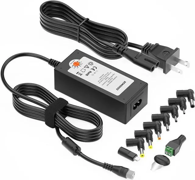 Main image of POWSEED 45W 5V 6V 7.5V 9V 12V 13.5V 15V Universal AC Adapter for Household Electronics Routers CCTV IP Cameras Speaker USB Hub Tablet LED Strips, Multi Voltage Charger Supply Cord 1A 2A 3A
