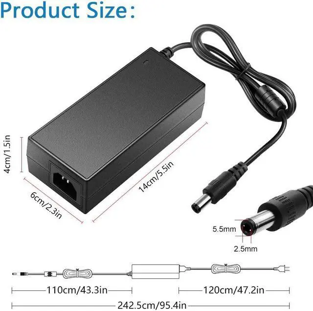 Alt view image 3 of 7 - SHNITPWR 12V 10A 120W DC Power Supply Adapter 100V~240V AC to DC Converter 12 Volt 10 Amp Transformer 5.5x2.5mm Tip for 5050 3528 LED Strip Light 3D Printer LED Driver CCTV Security System LCD Monitor