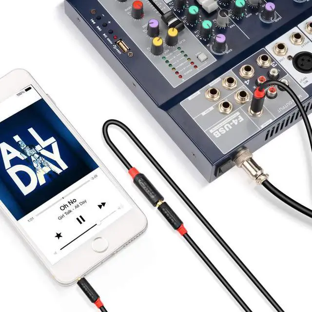 Alt view image 5 of 7 - 3.5mm to 1/4 Headphone Adapter Cable Gold Plated Audiowave Series 3.5mm 1/8 inch Female TRS to 6.35mm 1/4 inch Male TRS PVC Shelled Stereo Audio Cable for Mixer Guitar Piano Amplifier Speaker