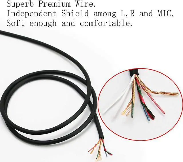 Alt view image 2 of 7 - NewFantasia Replacement Audio Cable Compatible with SteelSeries Arctis 3, Arctis Pro Wireless, Arctis 5, Arctis 7, Arctis Pro Gaming Headset 1.3meters/4.3feet