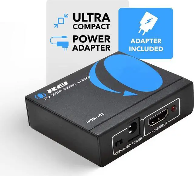 Alt view image 3 of 7 - HDMI Splitter 1 in 2 out - Ultra HD 4K @ 30Hz HDCP 3D & Full HD 1080P Support for Xbox PS4 Blu-ray HDTV - Adapter Included