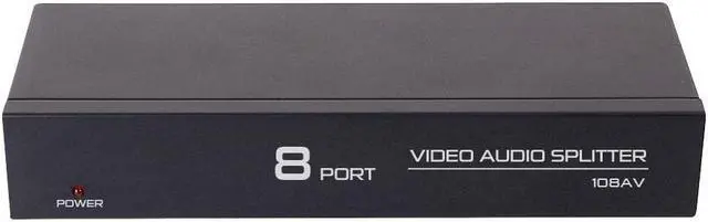 Alt view image 2 of 7 - DTECH Powered 8 Way 3 RCA Splitter Box 1 in 8 Out Composite Video Audio Distribution Duplicator with Power Adapter Compatible with TV Projector Receiver Gaming Console Video Capture Card