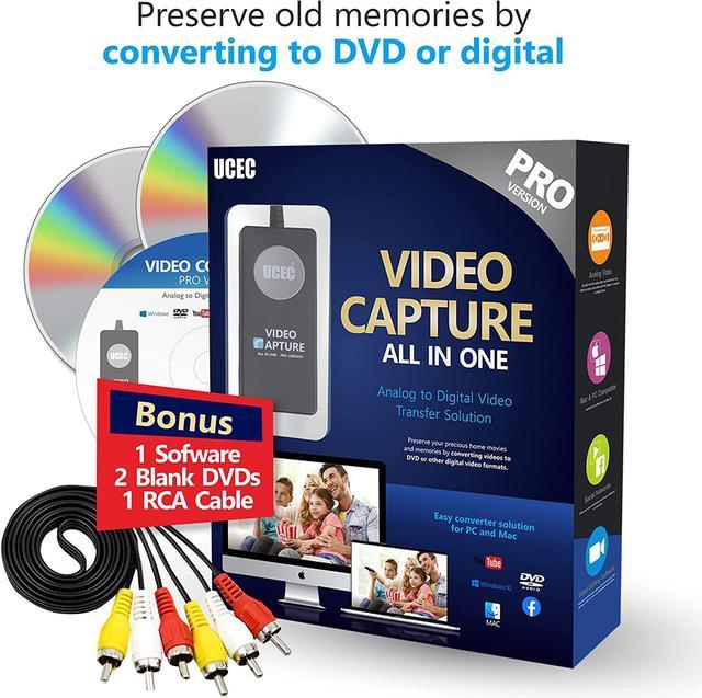 UCEC USB 2.0 Video Capture Device - Pro Version, VHS to Digital