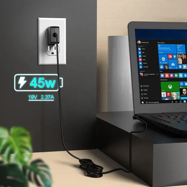 Alt view image 7 of 7 - UL Listed Superer AC Charger Fit for Asus Zenbook Q406DA Q406D Q406 Q406DA-BR5T6 14" Inch Notebook Laptop 7.5Ft Power Supply Adapter Cord
