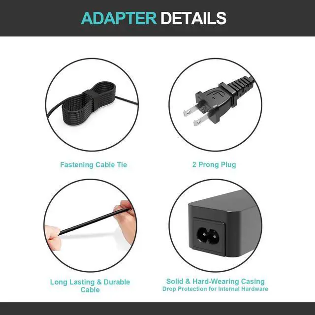 Alt view image 3 of 7 - AC Charger Adapter Fit for Asus L410MA L410M L410 L410MA-DB02 L410NA L410N L210MA L210M L210 E510MA E510M E510 Ultra Thin FHD UL Listed 33W 14" Laptop Power Supply Cord
