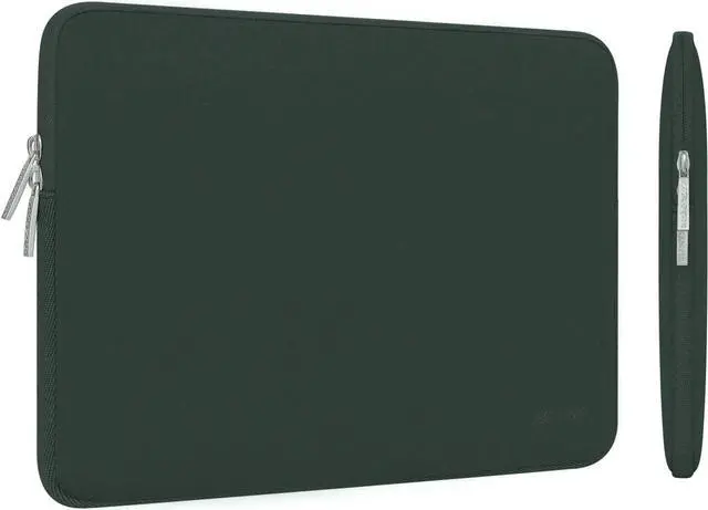 Alt view image 4 of 6 - MOSISO Laptop Sleeve Compatible with MacBook Air 13 inch M2 A2681 M1 A2337 A2179 A1932 2023-2018/Pro 13 M2 M1 A2338 A2251 A2289 A2159 A1989 A1706 A1708, Neoprene Bag with Small Case, Midnight Green