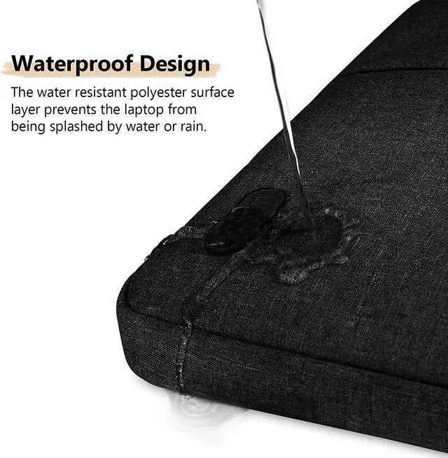 Alt view image 4 of 7 - Laptop Sleeve 13-14 inch Waterproof Business Laptop case Compatible with 13 MacBook air pro case Notebook Protective Handbag Laptop Bag for Men Women Black