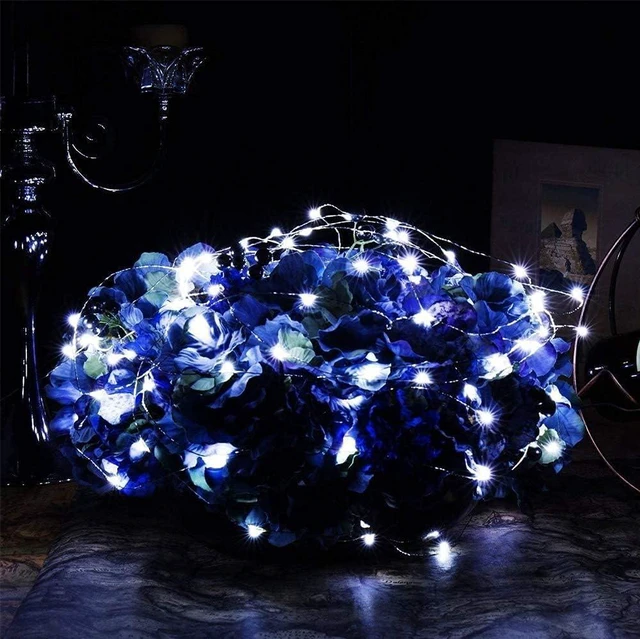 Alt view image 4 of 7 - 4 Pack Battery Operated Dewdrop Led Lights,Indoor Mini Fairy Lights with Timer Function,6 Hours on/18 Hours Off ,30 Count LEDs,10 Feet (Cold White with Waterproof Battery Box)