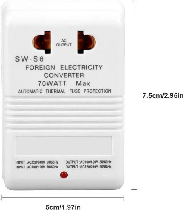 Alt view image 2 of 7 - Voltage Converter 70W 110V/120V to 220V/240V Step-Up&Down Voltage Converter Transformer for Travel