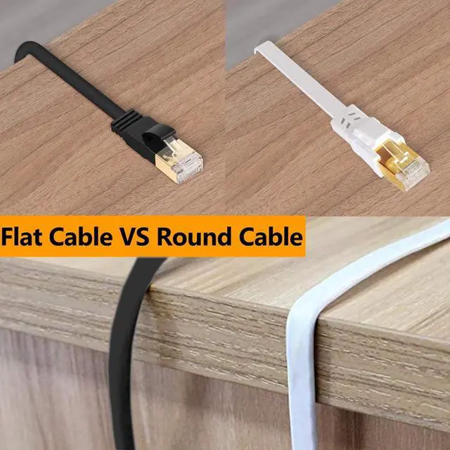 Alt view image 6 of 6 - Cat8 Ethernet Cable, Outdoor&Indoor, 100FT Heavy Duty High Speed Cat 8 LAN Network Cable, 40Gbps 2000MHz RJ45 Flat Internet Computer Patch Cord, Weatherproof S/FTP UV Resistant for Router/Modem/Gaming