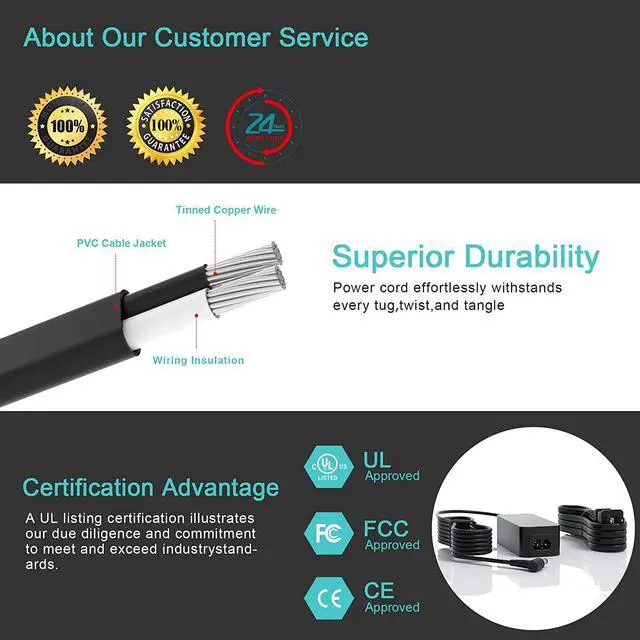 Alt view image 6 of 7 - 45W AC Charger Compatible with Toshiba Portege Z30 A30 R30, Dynabook Tecra C40 C50 C40-D Z40 Z40-C Z40t-C Z40-B A40 A40-D A40-C A50 A50-F Laptop Adapter Power Supply Cord