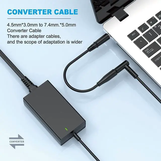 Alt view image 2 of 7 - 65W Laptop Charger for HP Stream 11 13 14 (All Models), Probook 430 440 450 455 470 640, Elitebook 745 820 830 840 850 Chromebook, Pavillion, Envy, Spectre and More Hp AC Adapter Power Supply