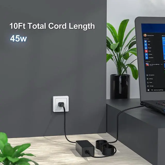 Alt view image 7 of 7 - 45W AC Charger Compatible with Toshiba Portege Z30 A30 R30, Dynabook Tecra C40 C50 C40-D Z40 Z40-C Z40t-C Z40-B A40 A40-D A40-C A50 A50-F Laptop Adapter Power Supply Cord