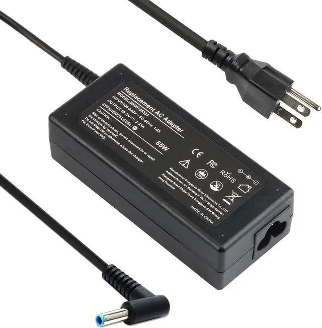 Alt view image 7 of 7 - Compatible with HP Laptop Charger 65W 45W Easy Style Smart Blue Tip 4.5 x 3.0 mm, Replacement for HP Computer/Pavilion/Envy/ProBook/EliteBook/Stream x360, 10ft Power Cord