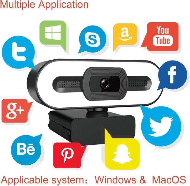 Alt view image 7 of 7 - Goaic L31 Streaming 1080P Wide Angle Webcam with Adjustable Ring Light autofocus AF Web Camera for Google Meet Xbox Gamer Facebook YouTube Streamer