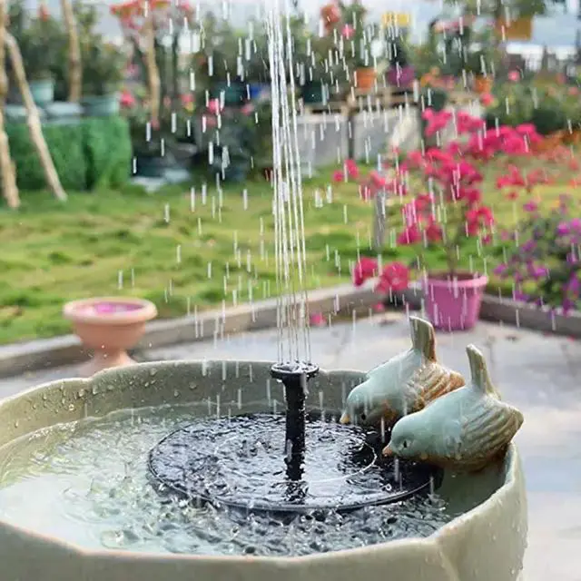 Alt view image 3 of 7 - Goaic Solar Fountain, Solar Powered Bird Bath Fountain Pump 1.4W Solar Panel Kit Water Pump,Outdoor Watering Submersible Pump for Pond, Pool, Garden, Fish Tank, Aquarium