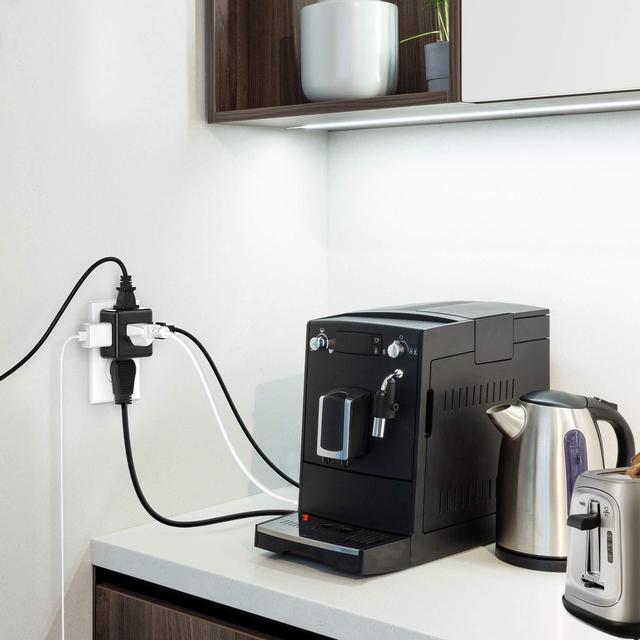 Alt view image 5 of 4 - Superdanny 2 Pack Wall Outlet Extender, 5 Way Outlet Splitter, 3 Prong Flat Outlet Adapter, Black