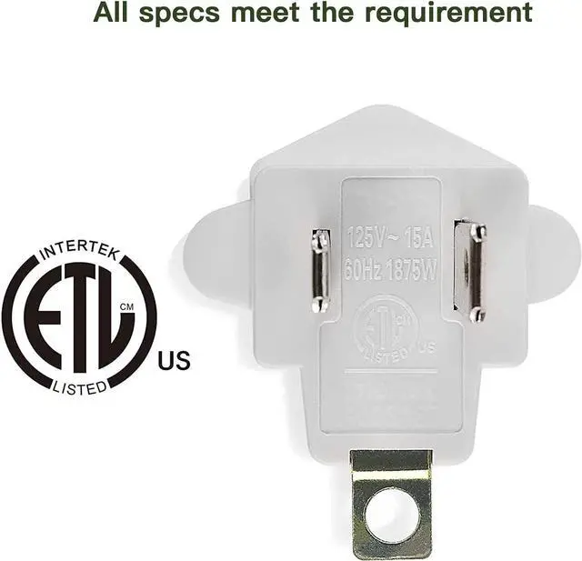 Alt view image 6 of 7 - 4 Pack ETL Listed 3-2 Prong Grounding Outlet Adapter, Superdanny 3 Prong to 2 Prong Adapter Converter, Portable Fireproof 200 Resistant Heavy Duty Wall Outlet Plug for Household Appliances Industrial