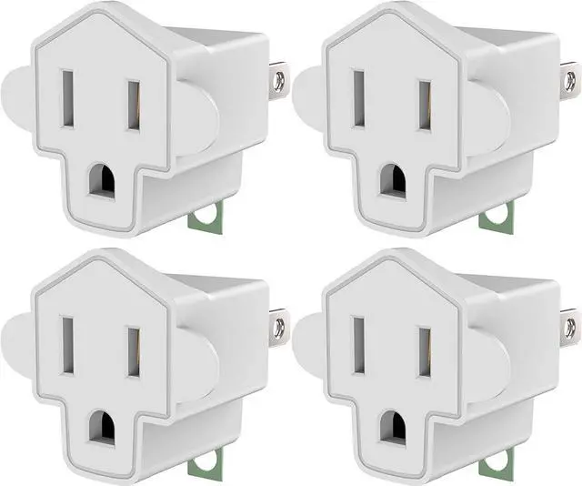 Main image of 4 Pack ETL Listed 3-2 Prong Grounding Outlet Adapter, Superdanny 3 Prong to 2 Prong Adapter Converter, Portable Fireproof 200 Resistant Heavy Duty Wall Outlet Plug for Household Appliances Industrial