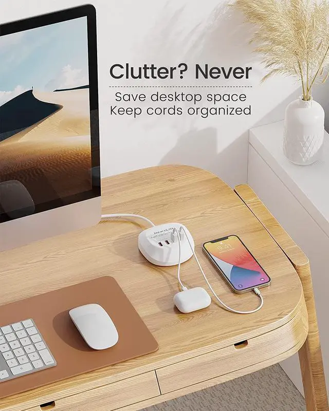 Alt view image 7 of 7 - USB Charging Station with Quick Charge 3.0 4 USB Charging Hub, Desktop USB Charger Station for Multiple Devices, Compatible with iPhone iPad Galaxy Smart Phone for Home Travel, White for iPhone 15