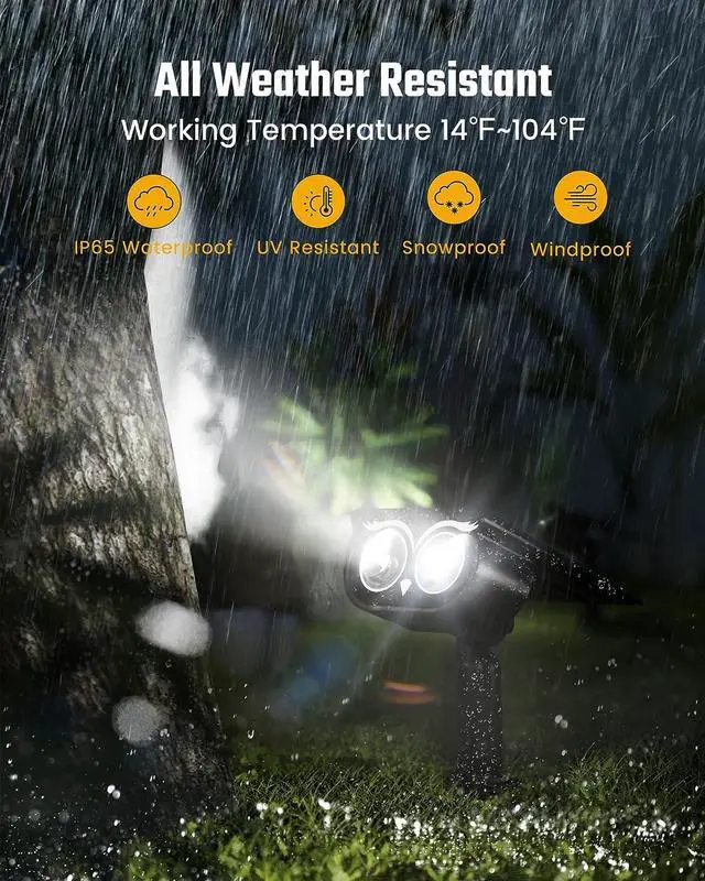Alt view image 6 of 7 - SUPERDANNY Solar Spotlights Waterproof Landscape Spotlights for Outdoor, Garden, Yard Driveway, Walkway 2 Pack