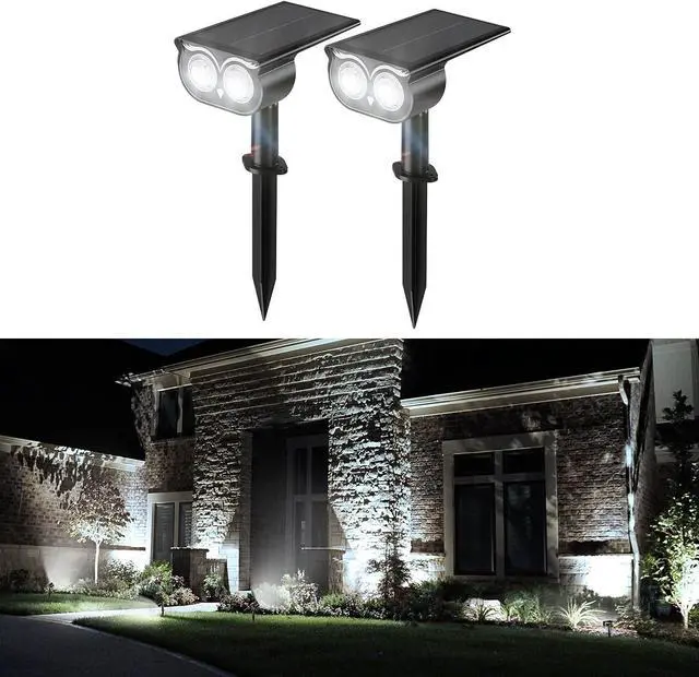 Alt view image 2 of 7 - SUPERDANNY Solar Spotlights Waterproof Landscape Spotlights for Outdoor, Garden, Yard Driveway, Walkway 2 Pack