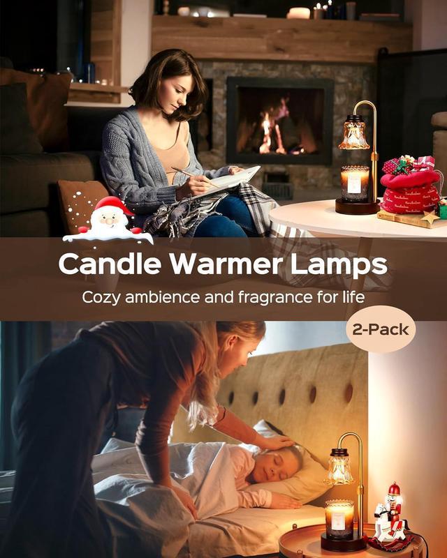 Alt view image 3 of 7 - JACKYLED 2 Pack Candle Warmer Lamp with Dimmer, Height Adjustable Candle Lamp Warmer with Heating Bulbs for Scented Candles, Candle Jars, Wax Warmer Heat Lamp for Home Decor, Housewarming Gift