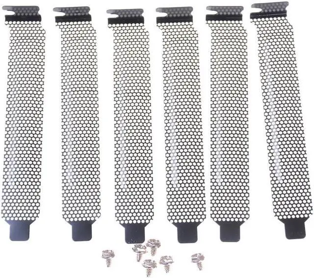 Main image of 5pcs/lot Black Hard Steel PCI Slot Covers Bracket w/ Screws, Full Profile Expansion Dust Filter Blanking Plate for PCI