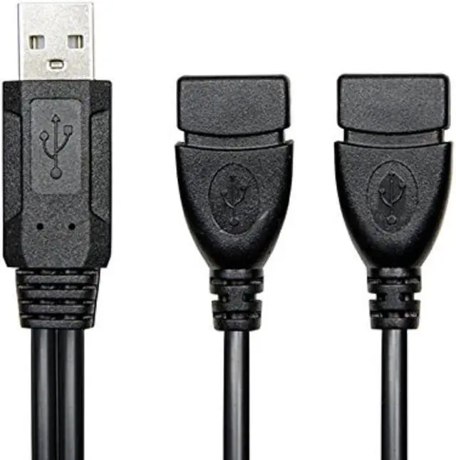 Main image of USB 2.0 A Male to Dual Data USB 2.0 A Female + Power Cable USB 2.0 A Female Extension Cable 20cm