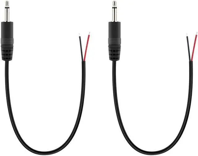 Main image of (2 Pack) Replacement 2.5mm Male Plug to Bare Wire Open End TS 2 Pole Mono 2.5mm Plug Jack Connector Audio Cable Repair