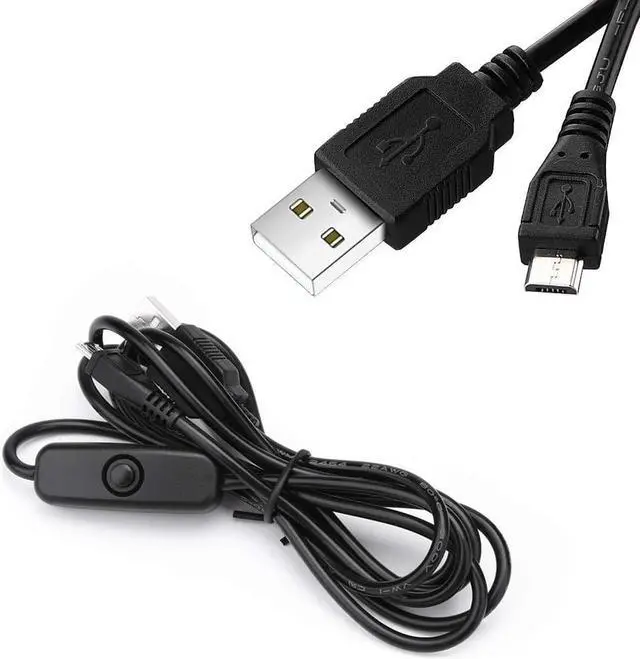Main image of Micro USB with ON/OFF Switch USB Cable Cord Charger Adapter Power Supply 5V 3A for Raspberry Pi 3 Model B B+ and other Devices