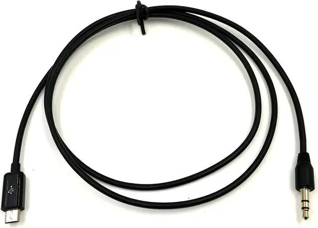 Main image of Micro USB Male to AUX Cable, 3.5mm TRS Male Car AUX Audio Output Converter Cable Audio Jack Card 3Ft/1M (Black)