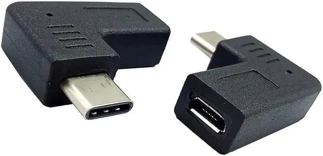 Main image of Right & Left Angle USB Type C Male to Micro USB Female Data Sync and Charging Converter Adapter for Phones  Tablets 2pack