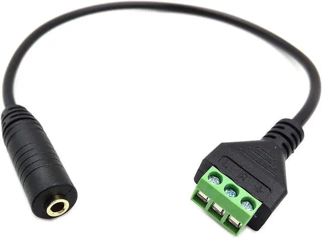 Main image of 3.5mm (1/8") Stereo Audio Female to AV 3-Screw Terminal Female Block Balum Connector Cable 30cm (3.5mm F/3pin )