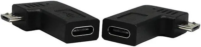 Main image of Right & Left Micro USB Male to USB Type C Female Data Sync and Charging Converter Adapter for Phones, Computers, Tablets  2pack