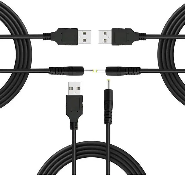 Main image of 3-Pack 3.3ft USB to DC 2.5 x 0.7mm Power Jack Charging Cable DC Barrel Jack Power Cable USB to 2.5mm x 0.7mm Barrel Power Adapte