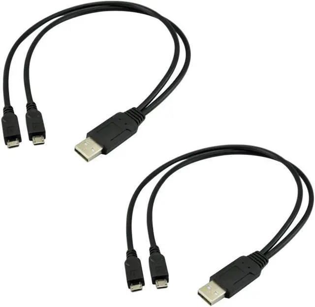 Main image of NUOLIANXIN  Dual Micro USB Splitter Charge Cable Power up to Two Micro USB Devices at Once from a Single USB Port (2pack)