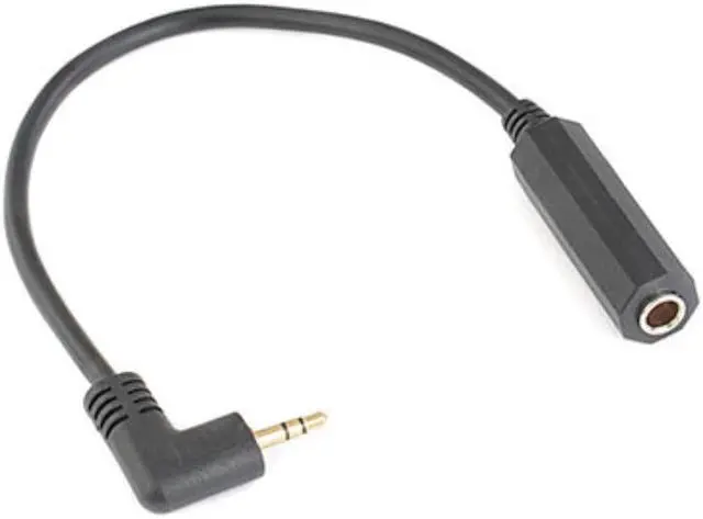 Main image of 3.5mm to 6.35mm Female 1/4" to 1/8" 90 Degree Right Angle Male Jack Stereo Cable Adapter Converter Cord 30cm