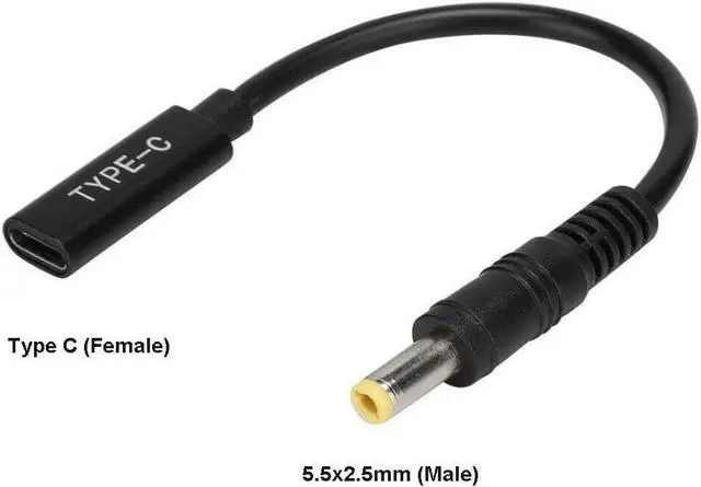 Main image of PD fast charging cable  Type C USB-C female to 5.5*2.5mm DC PD Converter Cable for / //laptop