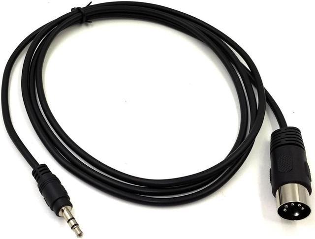 MIDI Cable, 1.5M/5Ft 5-Pin DIN Plugs Male to 3.5mm 1/8 inch TRS Male Jack  Stereo Plug Converter Cable Audio Cable (DIN-3.5mm) 
