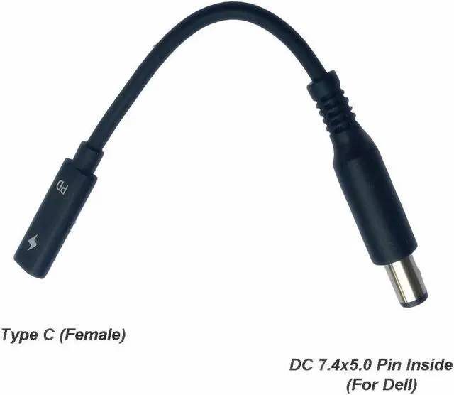 Main image of PD Fast charging cable USB-C/Type-C female to DC 7.4x5.0x0.6mm Power PD Charging Cable for Alienware M11x, M11x R2, M11x R3