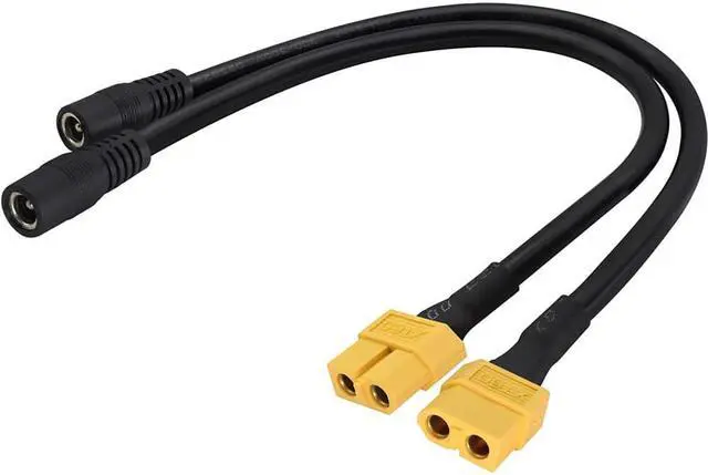 Main image of 2pack XT60 Connector Female to DC 5.5mm X 2.5mm Female Power Jack Adapter Cable for TS100 Soldering Iron, FPV Monitor Power